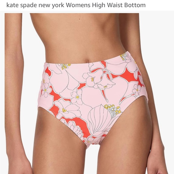 kate spade Other - Kate Spade high waisted Pink and Orange Floral Bikini Bottom
